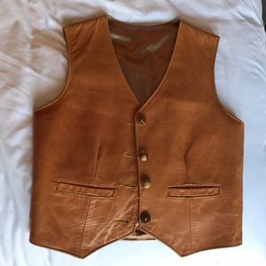 Vintage brown leather vest